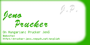 jeno prucker business card